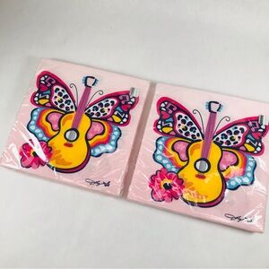 Dolly Parton Paper Napkins Pink 16ct There'll Always Be Music Guitar Butterfly